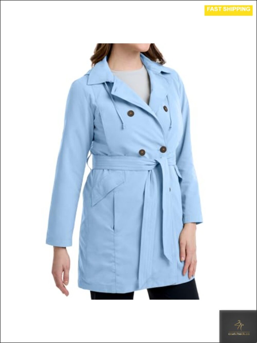 Women's 21 Pocket Travel Trench Coat Water Repellent RFID Security Softshell